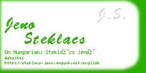 jeno steklacs business card